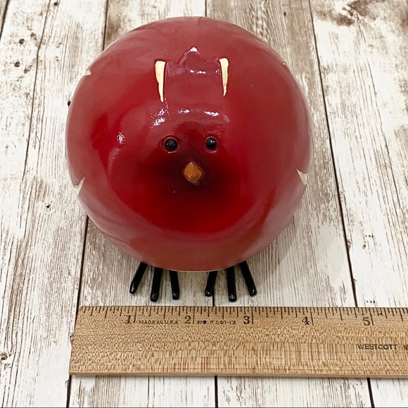 Adorable Red Apple Bird Figurine Decor - Picture 8 of 12